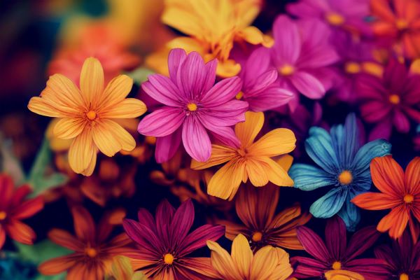 Primavera e suas flores coloridas
